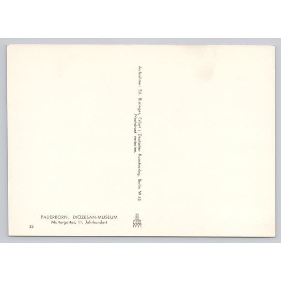 Paderborn Diozesan Museum Postcard Mother of God 11th Century Art - Picture 2 of 2